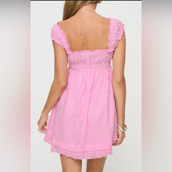 NWT Princess Polly Carlita Mini Dress Pink Us 6 cotton - Picture 2 of 15